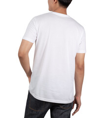 Young man in T shirt mockup, Template for your design.