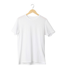 White T shirt mockup hanging, Png file.