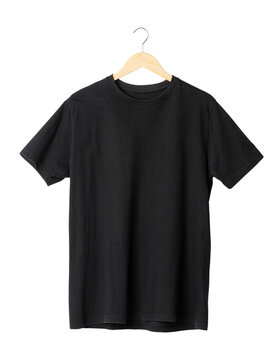 Black T Shirt Mockup Hanging, Png File.