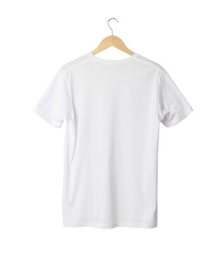 White T Shirt Mockup Hanging, Png File.