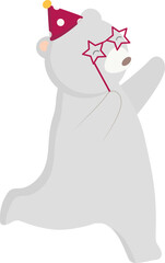 Polar bear in party illustration