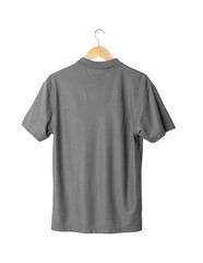 Gray Polo shirt mockup hanging, Png file.