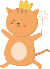 Cat in party illustration
