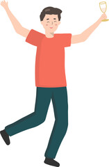 People dancing in party illustration