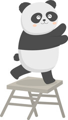 Panda in party illustration