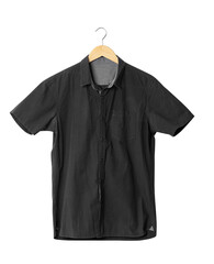 Black Shirt mockup hanging, Png file.