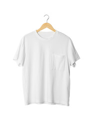 White T shirt mockup hanging, Png file.