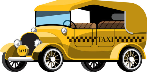 Fototapeta na wymiar Retro taxi cab illustration
