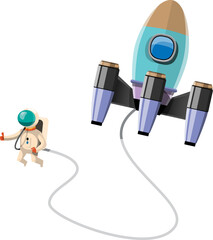 Rocket with astronaut illustration