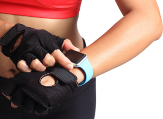 woman workout with smart watch