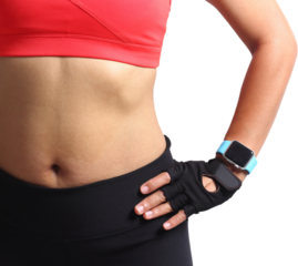 woman workout with smart watch