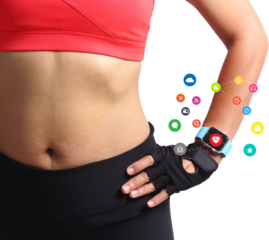 woman workout with smart watch