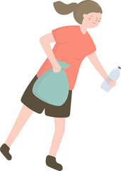 Woman holding garbage