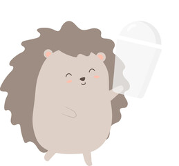 Porcupine holding garbage