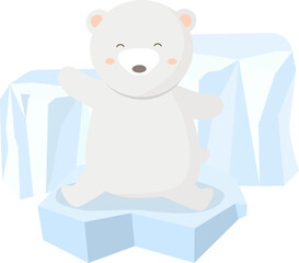 Fototapeta na wymiar Polar bear on ice