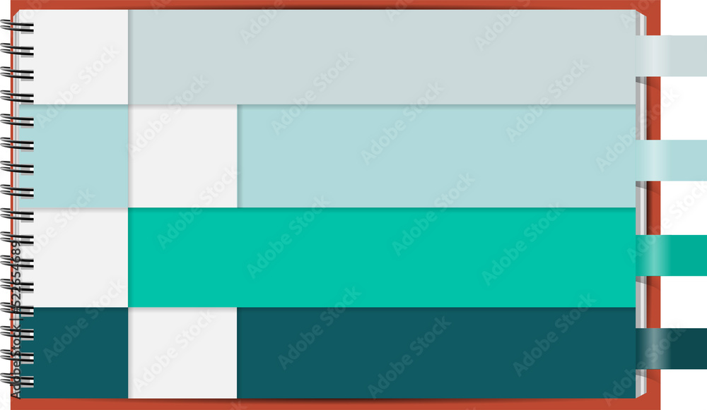 Fototapete notebook paper background isolated, clipping paths for design work empty free space mock up