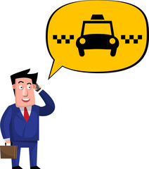 Businessman waiting for a taxi