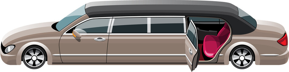 Cartoon luxury limousine car illustration