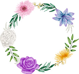 Foliage wreath watercolor