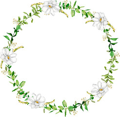 Foliage wreath watercolor