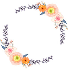 Foliage wreath watercolor