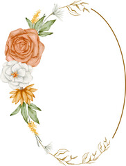 Foliage wreath watercolor