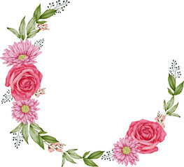 Foliage wreath watercolor