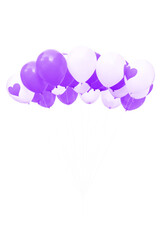 Purple and white balloons isolated.