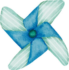 Watercolor windmill toy