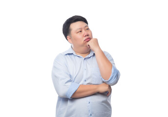 Asian business fat man, Png file.