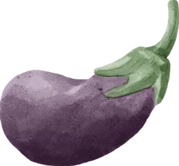Tuinposter Eggplant Watercolor Illustration © Johnstocker