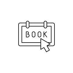 Booking, Ticket, Order Thin Line Icon Vector Illustration Logo Template. Suitable For Many Purposes.