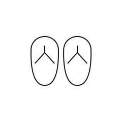 Sandal, Footwear, Slipper, Flip-Flop Thin Line Icon Vector Illustration Logo Template. Suitable For Many Purposes.