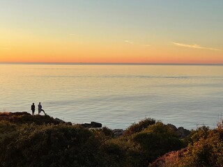 silhouette, sunset, coast, m&ouml;lle, kullaberg, sweden, skane, sk&aring;ne,