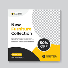 Modern furniture Social media post design template
