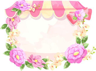 Flower frame watercolor for decorative