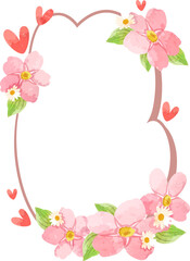 Flower frame watercolor for decorative