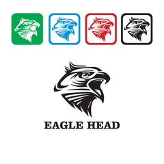 Fototapeta premium EAGLE HEAD LOGO, great silhouette of big falcon head vector illustrations