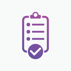 Checklist vector icon. Checklist sign symbol apps or web interface. 
