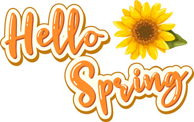 Obraz premium hello spring text clipart