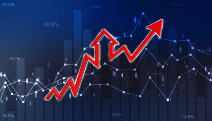 3d rendering business graph and documents. Stock market chart. Business graph background, Financial Background