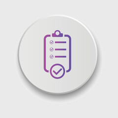 checklist icon gradient color with button. Vector illustration. 
