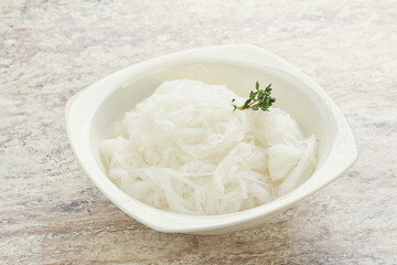 Glass asian noodles in the bowl