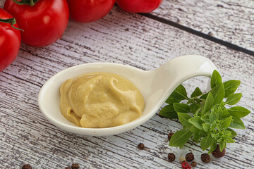 Spicy Mustard sauce in the bowl