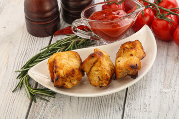 Chicken breast shashlik - grilled meat