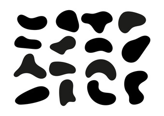 Fototapeta na wymiar Blot abstract irrecular uneven shape set vector illustration.