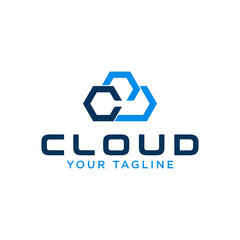 letter C and cloud logo, icon and vector