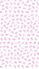 縦方向のミニ花札パターンイラスト(背景なし)