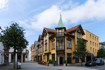 Egersund Norway historical street and house in Europe