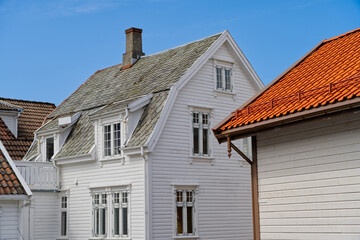 Fototapeta na wymiar House detail in Egersund Norway historical Europe